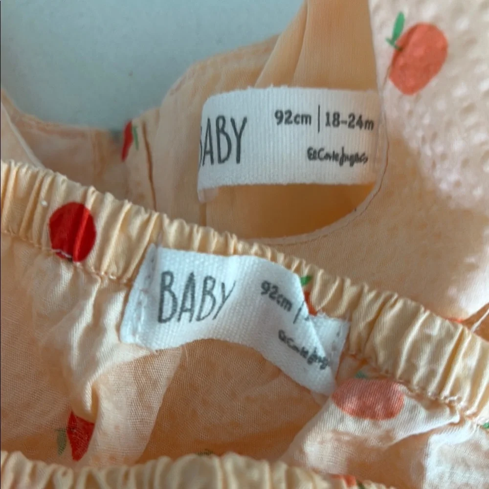 Peach Print Dress Set for Kids